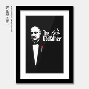 经典电影海报装饰画教父 the godfather马龙·白兰度墙壁有框挂画