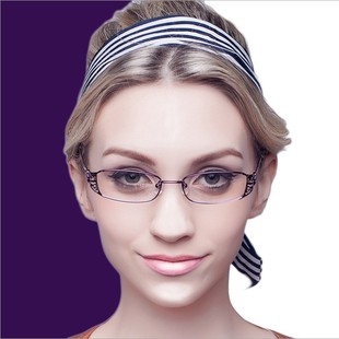 品牌金属全框超轻眼镜框，女式小脸镂空时尚，气质眼镜架配近视眼镜