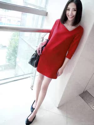 上下架计划:新春秋款莫吉长袖韩版气质显瘦修身打底连衣裙大码包臀时尚打底裙