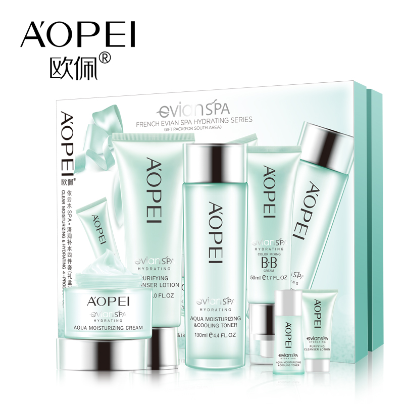 Oupei Evian water SPA moist Replenish water 4 sets Clear and transparent Moisture replenishment moist Improve Coarse high-grade Gift boxin the Skin Care/Body/Essential oils , Facial Care Set category - from Buy2taobao.com to provide professional Taobao agent buy service