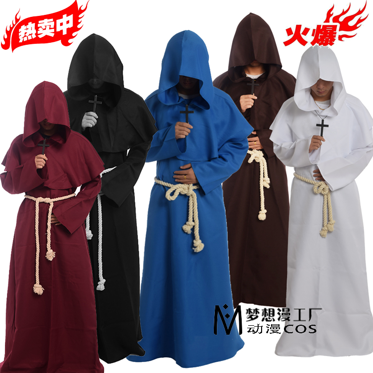 万圣节服装古装中世纪僧侣服牧师服基督传教士服全套五色可选在类目 模玩/动漫/周边/cos/桌游, Cosplay服饰/道具/服务, Cosplay男装中 - 来自Buy2taobao.com提供专业的淘宝代购服务