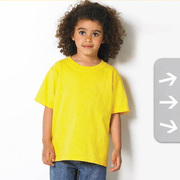 纯黄色儿童圆领短袖t恤纯棉，男女纯色体恤，打底衫汗衫文化衫定制夏