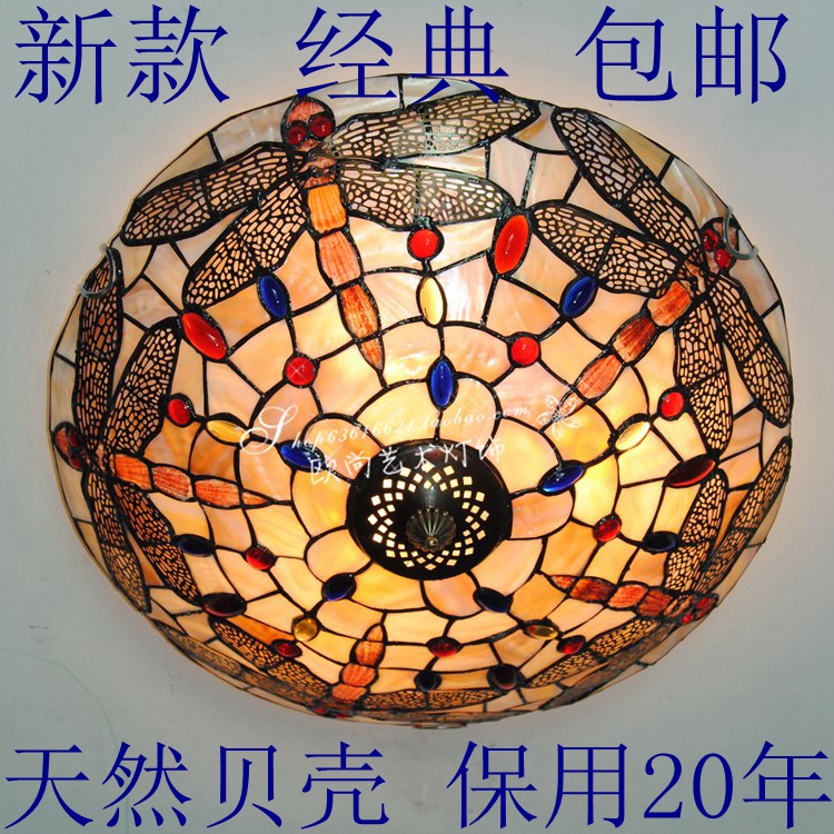 包郵現貨貝殼歐式田園風格燈門廳燈兒童房燈玄關燈16寸蜻蜓吸頂在類目 家裝主材, 燈具燈飾, 吸頂燈中 - 來自Buy2taobao.com提供專業的淘寶代購服務