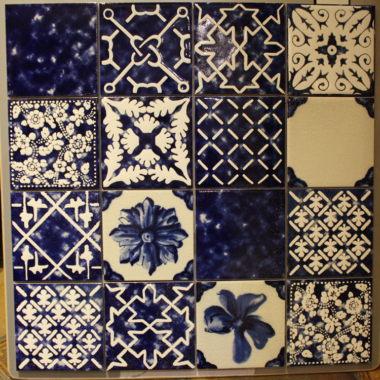 blue pure Mediterranean style stairs side Tile Blue and white porcelain Handmade tiles 150*150 Small tilesin the Decoration main material , Ceramic tile , Tile decorative accessories , Motif category - from Buy2taobao.com to provide professional Taobao agent buy service