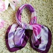 品牌职业装丝巾 银行空姐职业丝巾 魅力紫色条纹丝巾 真丝小方巾