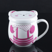 Arst/雅诚德达诺杯 带盖陶瓷杯子 创意可爱马克杯 可爱小猫脸盖