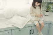 外贸童装原单日韩女童毛线衣 腰间蕾丝花边儿童宝宝针织套头毛衣