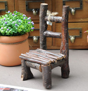 zakka田园风格原生态微型手工，迷你椅子小木凳装饰品摆件拍照道具