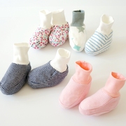 欧美精梳纯棉初生婴儿，袜套鞋套新生儿用品婴儿，脚套鞋子松口袜子