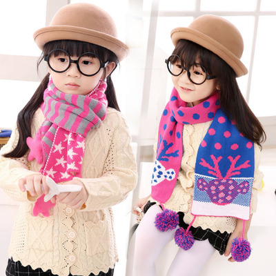 儿童围巾女童围巾韩版潮秋冬款时尚女孩围巾宝