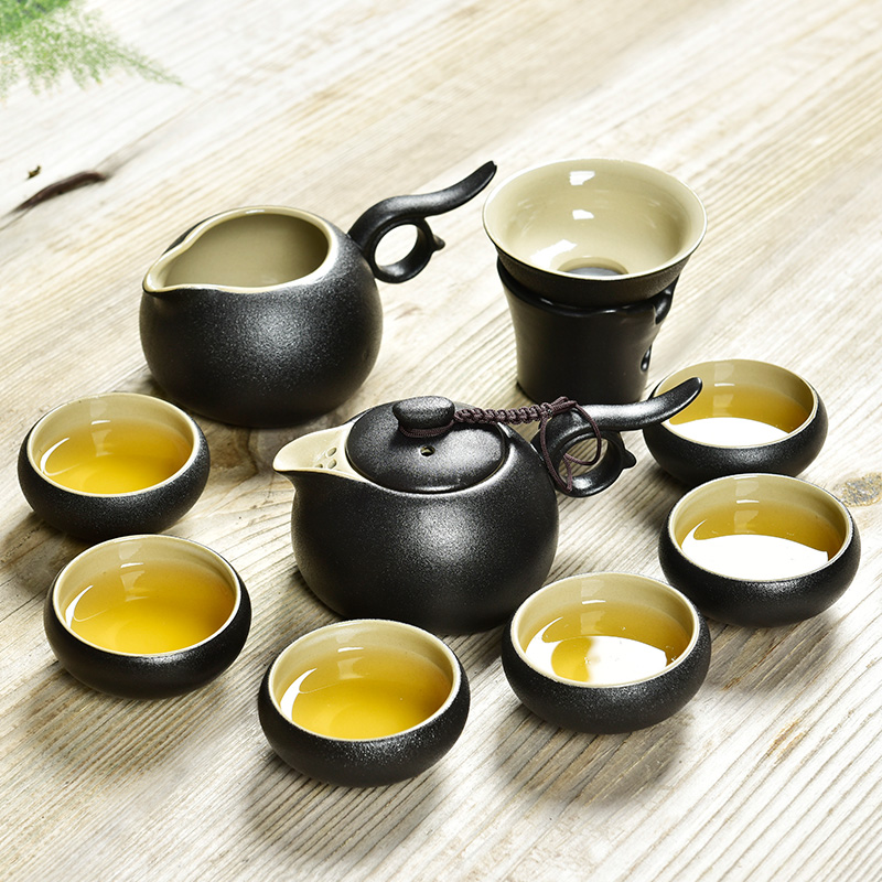 整套功夫茶具黑陶色粗陶壹壺二兩杯蓋碗茶壺茶杯茶海茶具套裝家用在類目 餐飲具, 茶具, 功夫茶具中 - 來自Buy2taobao.com提供專業的淘寶代購服務