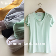 第二件 HUMU韩版T恤女棉质小圆领短袖t柔软不起球修身垂感