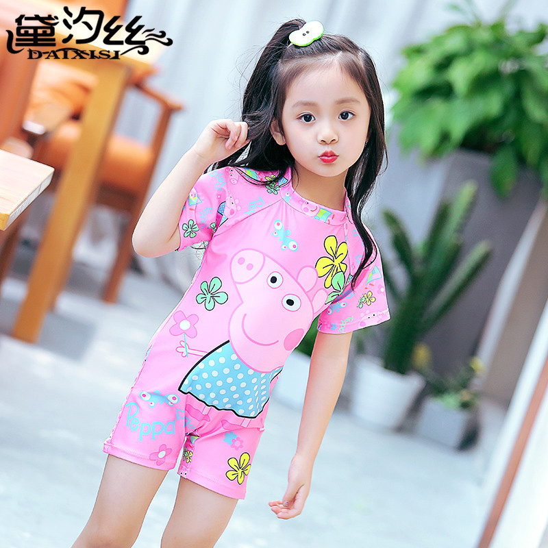 Piggy Paige girl Swimsuit children princess Baby Infants CUHK Conjoined Short sleeved Sandy beach Swimming suitin the Sports/Yoga/Fitness/Fans supplies , Swim , Children's swimwear/Pants category - from Buy2taobao.com to provide professional Taobao agent buy service