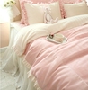 高档韩国公主超柔短绒，床品四件套双面，保暖床上用品套件粉色