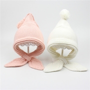 韩版女婴帽子秋冬女宝宝保暖包头帽婴儿公主帽毛绒护耳帽2-6个月