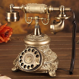悦旗旋转盘仿古老式电话座机，欧式电话机复古电话机时尚创意电话机