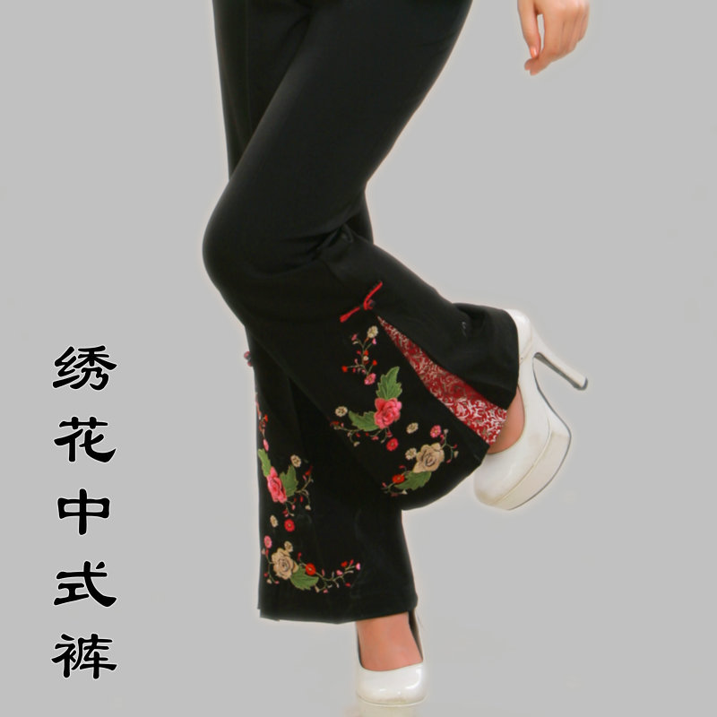 刺绣绣花唐装女裤中老年妈妈奶奶唐装百搭春秋裤中式复古微喇长裤在类目 女装/女士精品, 唐装/民族服装/舞台服装, 唐装/中式服装, 裤子中 - 来自Buy2taobao.com提供专业的淘宝代购服务