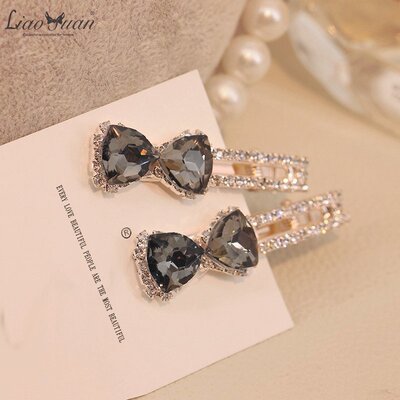 韩国发夹发饰品韩版头饰发卡边夹刘海夹一字夹水钻蝴蝶结对夹边夹