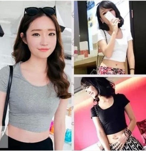2016新款夏季均码女装短袖超短款t恤女纯棉宽松半袖打底衫潮短款