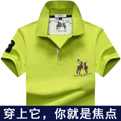 皇致Polo衫短袖男夏季新款青年商务休闲常规珠地棉绣花翻领t恤
