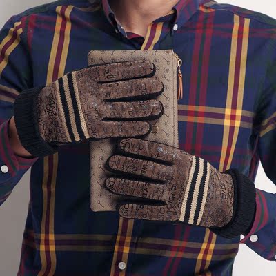 思妮冬季新款时尚男士手套短款保暖手套骑车防风防寒韩版均码