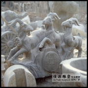 青石三羊开泰雕塑动物摆件，灰石小羊生肖羊，雕刻园林景观雕塑装饰