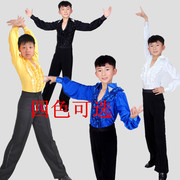 儿童拉丁舞服装男童长袖练功服 儿童舞蹈服男童拉丁演出服装