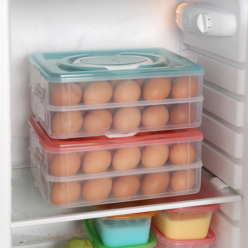 鸡蛋盒 冰箱食物收纳盒子保鲜速冻鸡蛋托鸭蛋包装盒塑料蛋格可叠