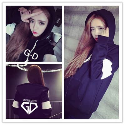 2015秋冬新款GD权志龙同款加绒拉链外套 男女情侣装 闺蜜装 学生