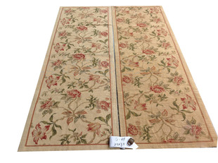 欧式刺绣手绣地毯门垫手工十字绣绒绣地毯客厅100%羊毛地毯地垫