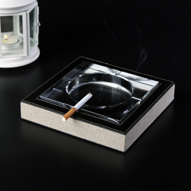 Product to Modern simplicity gules black Glossy crocodile Leather base crystal Large ashtrayin the Festive supplies/Gift , Gift ideas , Fashion ashtray category - from Buy2taobao.com to provide professional Taobao agent buy service