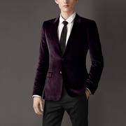 rhc高端定制男士男款西装西服，套装b+家高品质金丝绒紫色到货