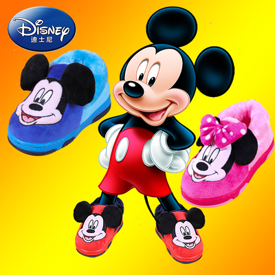迪士尼宝宝儿童棉拖鞋冬男童女童居家室内鞋婴儿宝宝小孩棉鞋拖鞋