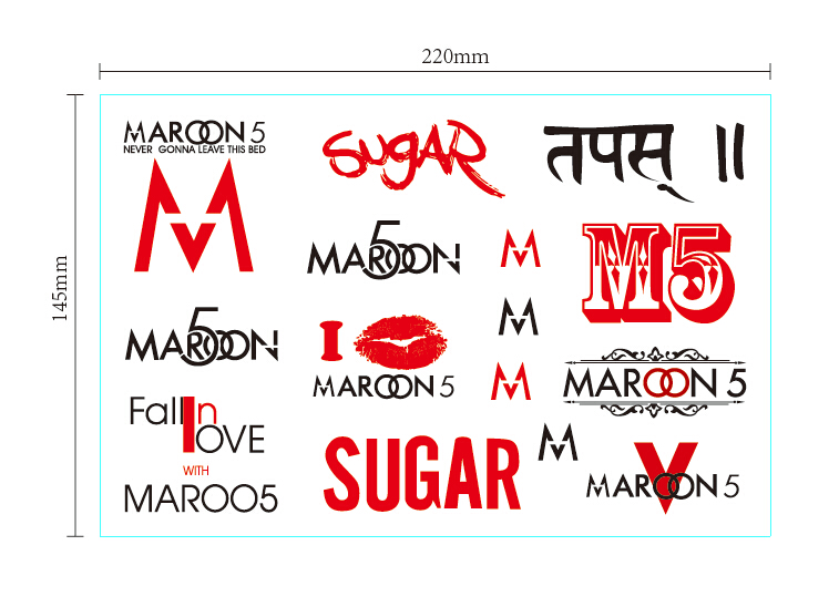 魔力红maroon 5演唱会脸贴水贴一次性纹身贴