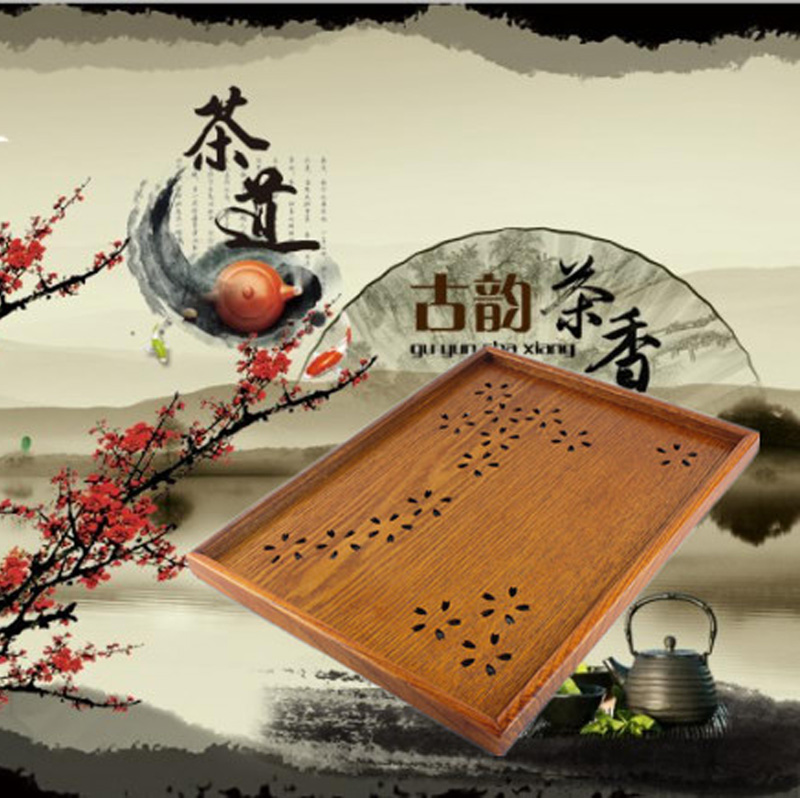 日式樱花镂空长方形木盘子实木托盘 简约木盘 茶杯茶具托盘平盘|ruв категории посуда, чайный сервиз, чайный поднос - от Buy2taobao.com для оказания профессиональной услуги покупки агента Taobao