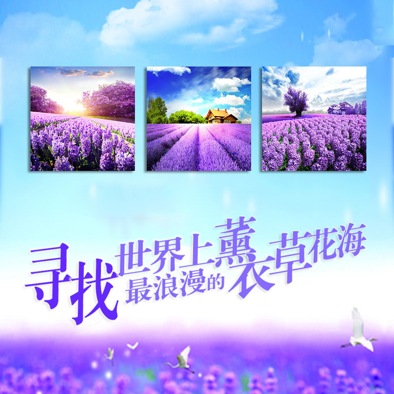 客厅装饰画卧室三联无框画现代植物花卉水晶挂画墙壁电表箱装饰画