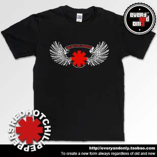 Red Hot Chili Peppers红辣椒摇滚乐队Wings青少年中性圆领短T恤