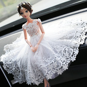 可爱蕾丝婚纱娃娃车载车用汽车摆件 镶钻车内饰品创意装饰女