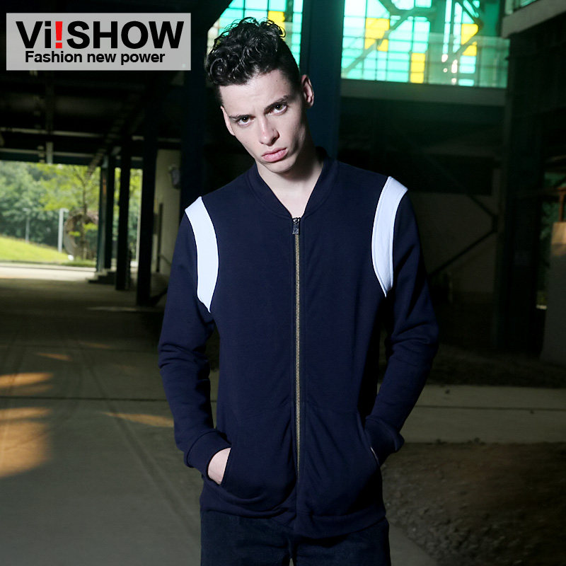 viishow2015春装新款男款开衫 薄款卫衣秋季棒球服外套运动休闲男