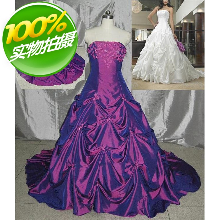 2019 new pattern violet undergarment covering the chest and abdomen Flat chest Lace Sequins Bandage Pompous skirt Bubble skirts Tailing full dress W1578in the Women's clothing/Boutique , Wedding/Cheongsam/Formal dress , Formal dress/Evening category - from Buy2taobao.com to provide professional Taobao agent buy service