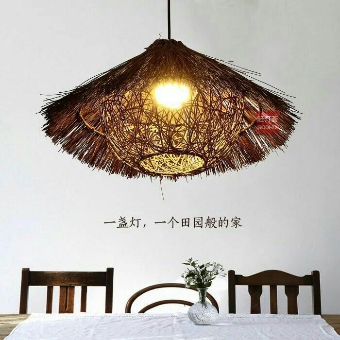 Hand-knitted originality Countryside personality a chandelier bedroom Restaurant Agritainment Straw hat Rattan Art Retro a chandelier Bamboo Hatsin the Decoration main material , Lamps , Chandelier category - from Buy2taobao.com to provide professional Taobao agent buy service