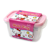 韩国进口 hello kitty 凯蒂猫塑料保鲜盒密封盒饭盒餐盒 1320ml*2