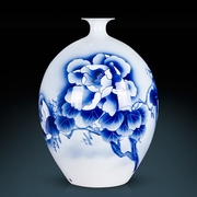 景德镇陶瓷器花瓶，插花仿古青花名家手绘葫芦家居客厅装饰品摆件
