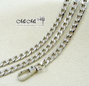 高档 7mm 银色密磨扁链 金属链 金属包带包链 韩国链 链条配件