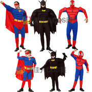 万圣节派对服装cos表演服装环保亲子超人衣服紧身超人服装超人装