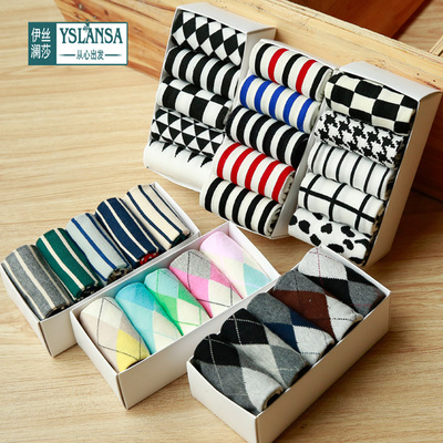 5双装男女士秋冬情侣袜船袜中筒袜潮流款袜子男人袜薄棉棉袜包邮