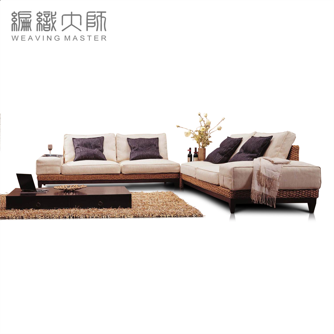 編織大師 藤編家具 編藤沙發 轉角位 組合 沙發三人 L型沙發在類目 住宅傢俱, 成套傢俱, 客廳成套傢俱, 沙發+角幾中 - 來自Buy2taobao.com提供專業的淘寶代購服務