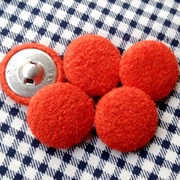 钮扣子橘红色圈圈呢羊绒布包，纽扣大衣风衣，毛衣西装diy手工布艺
