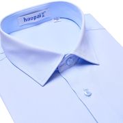 春季好派男士蓝衬衫职业装长袖浅蓝色，商务男装净面工装，白衬衣(白衬衣)寸衣