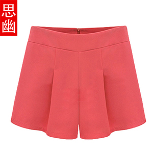 夏季新款大码<em>休闲短裤女夏</em>宽松裤裙热裤黑色阔